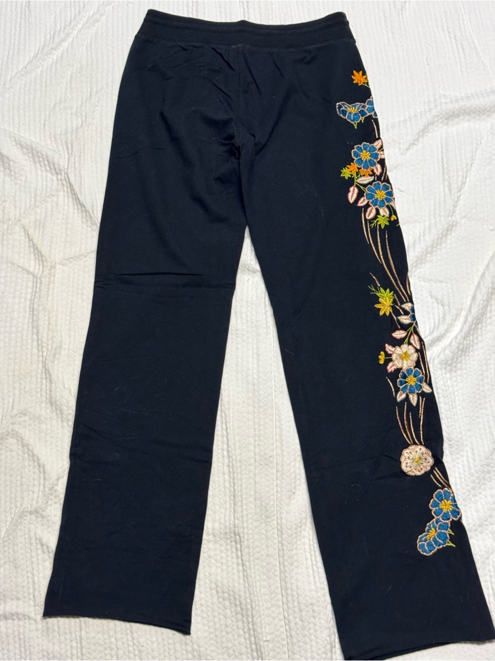 LUCKY BRAND Embroidered Floral Wide Leg Sweatpants - Vintage Y2K - Women’s XS